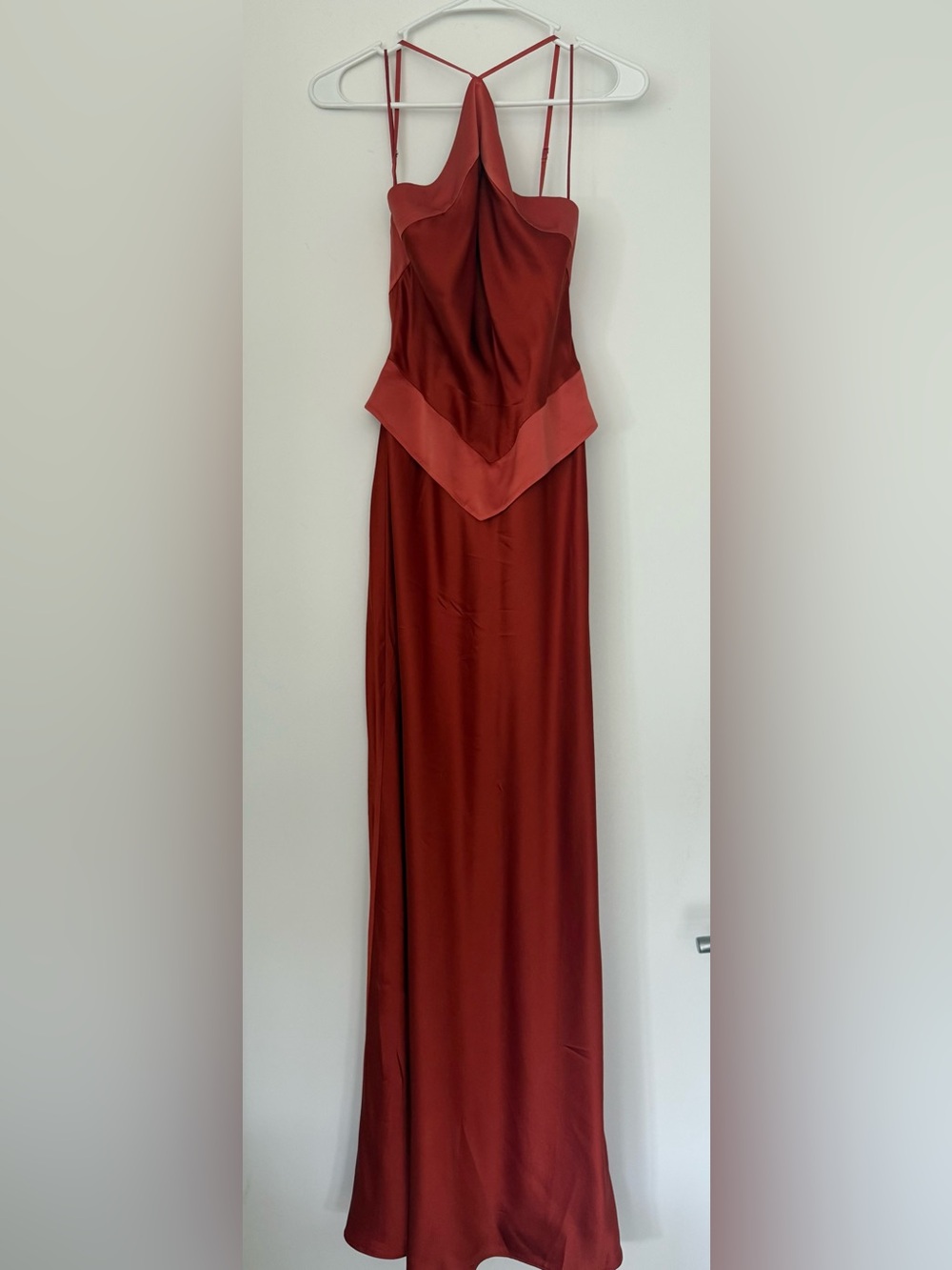 Reformation Jillian Silk Dress in Chili Mango - Picture 3 of 6